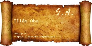 Illés Aba névjegykártya
